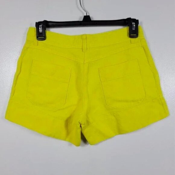 See By Chloe Women Yellow Midrise Tweed Woven Pocket Shorts Size 2 - Picture 4 of 7